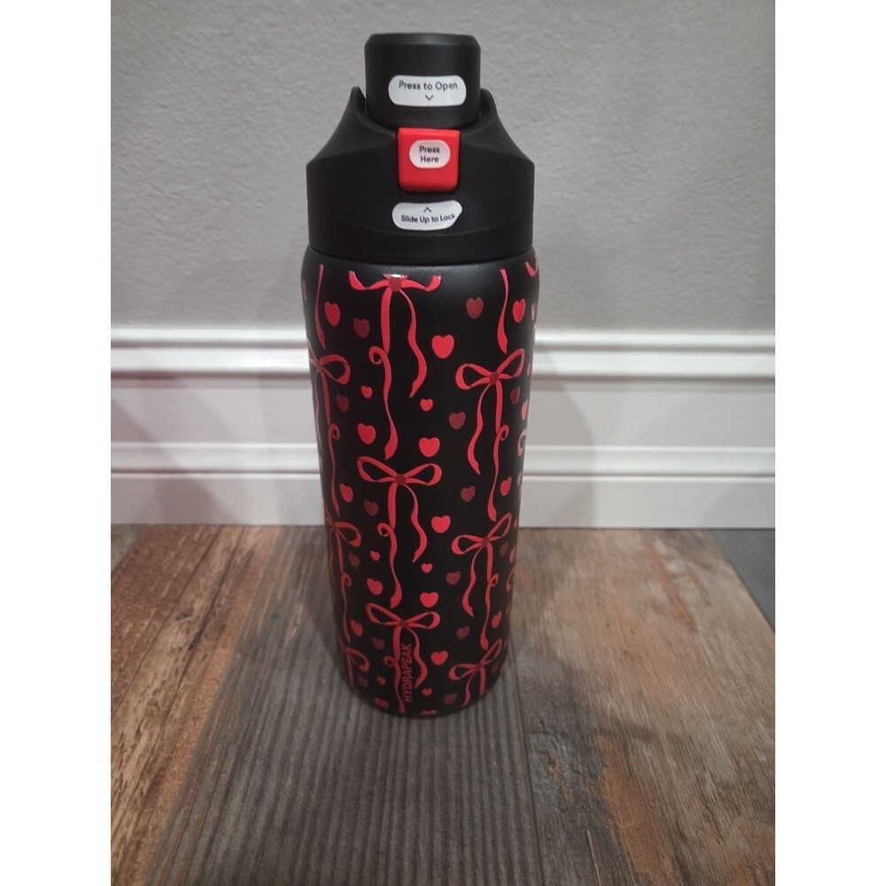 Hydrapeak Red Bow Pink Heart 32 Oz Tumbler W/Straw Lid B11